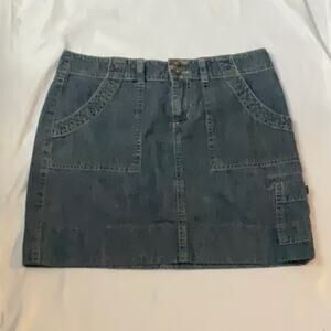 GH Bass & Co Denim Chambray Mini Skirt 8 Festival Preppy Classic Boho Western